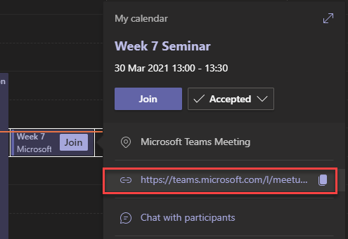 Teams meeting calendar guest link