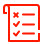 red Blackboard assignment icon