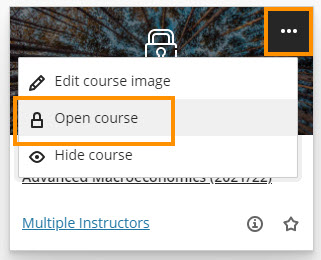 Make course available - tile view