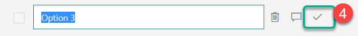 Showing how to mark an option as a correct answer